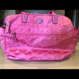 Coach pink signature diaper bag!